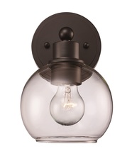  22221 BK - Grand Collection 1-Light Globe Shade Armed Sconce